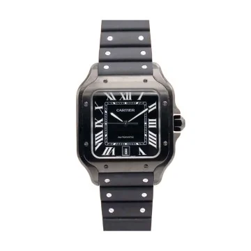 Pre-Owned Cartier Santos Carbon Black 40mm Watch WSSA0039