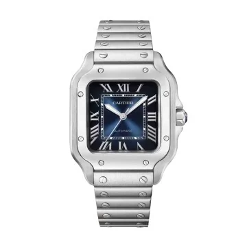 Pre-Owned Santos De Cartier Medium 35mm Blue Watch WSSA0063