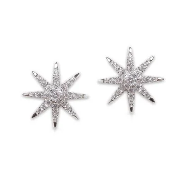 Carat* London Stella Silver Vega Cubic Zirconia Stud Earrings 23764-1