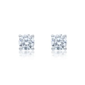 Silver Brilliant Cut Cubic Zirconia Stud Earrings