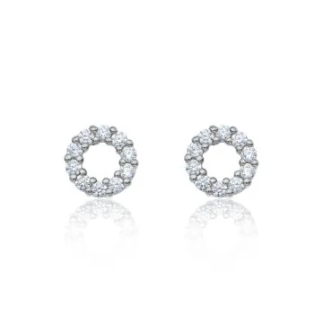 Sterling Silver Cubic Zirconia Circle Earrings