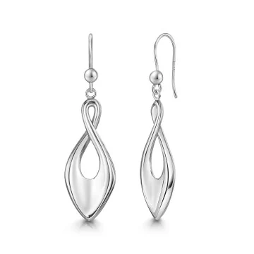 Silver Abstract Drop Earrings
