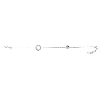 Silver Cubic Zirconia Circle Bracelet