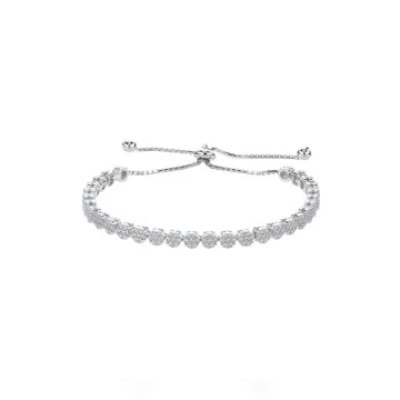 Silver Cluster Cubic Zirconia Bracelet