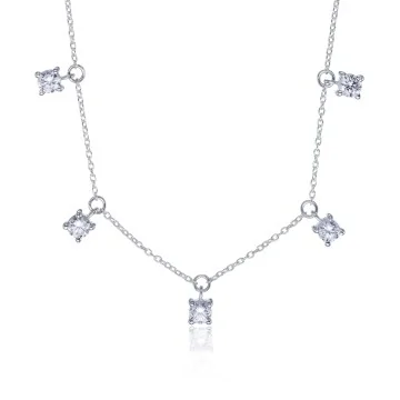 Silver Round Cubic Zirconia Necklet