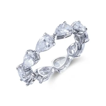 Silver Pear Cut Cubic Zirconia Ring