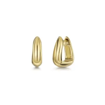 18ct Yellow Gold Vermeil Triangle Shape Hoop Earrings