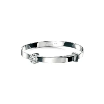 D For Diamond Silver Diamond Set Daisy Baby Bangle