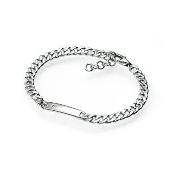 D For Diamond Boys Silver ID Bracelet