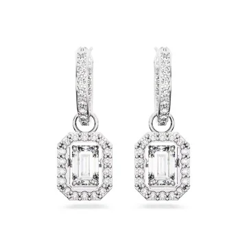 Swarovski Una White Rhodium Plated Drop Ladies Earrings 5638495
