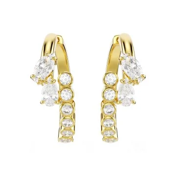Swarovski Mesmera Mixed Cut Gold Tone Hoop Earrings 5761975