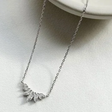 CARAT* Tulisa Silver Marquise Cubic Zirconia Necklet CN925W-TULI