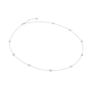 CARAT* Petra Cubic Zirconia White Gold Plated Silver Necklace CN925W-PETR-M