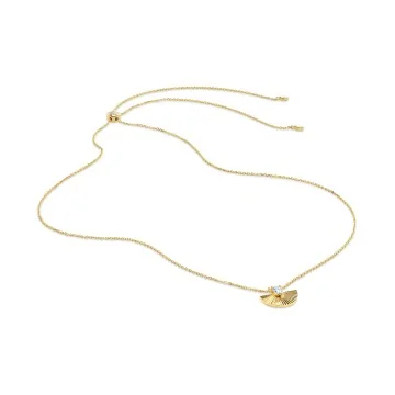 CARAT* Celene Pear Cut Cubic Zirconia Gold Vermeil Fan Necklace CN925Y-CELE