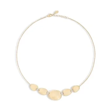 Marco Bicego Lunaria 18ct Yellow Gold Diamond Accent Necklace CB2901 B YW Q6