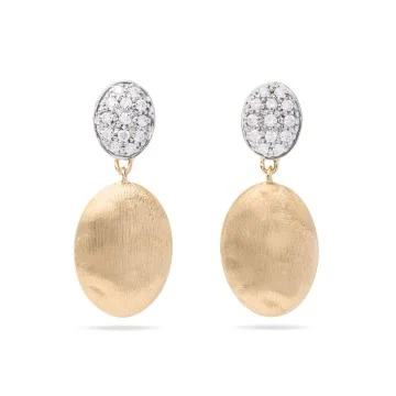 Marco Bicego Siviglia 18ct Yellow Gold Diamond Oval Earrings OB1289 B YW Q6