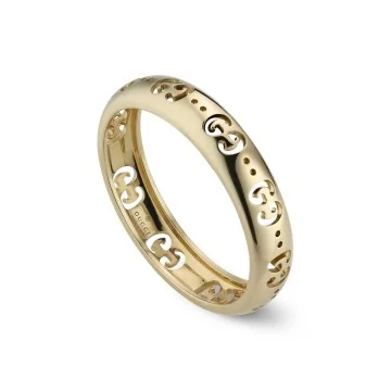 Gucci Icon 18ct Yellow Gold GG Ring YBC A002QZ 001