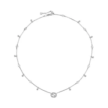 Gucci Interlocking White Gold Necklace YBB729402004
