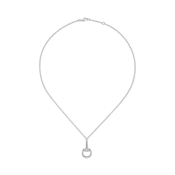 Gucci Horsebit White Gold Diamond Necklace YBB832321001