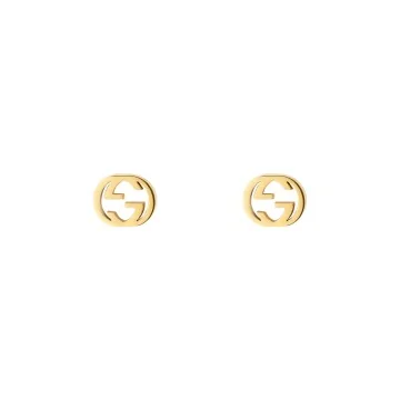 Gucci Interlocking 18ct Yellow Gold Stud Earrings YBD662111002