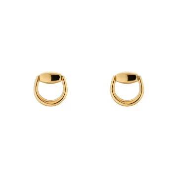 Gucci 18ct Yellow Gold Horsebit Stud Earrings YBD800098001