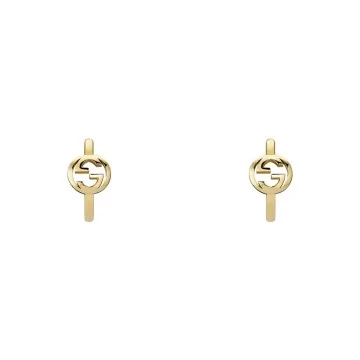 Gucci 18ct Yellow Gold Interlocking Hoop Earrings YBD A000NA 001