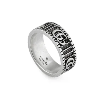 Gucci Sterling Silver GG Running Ring YBC551899001