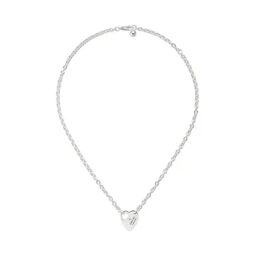 Gucci Trademark Chain Silver Heart Pendant YBB79363001