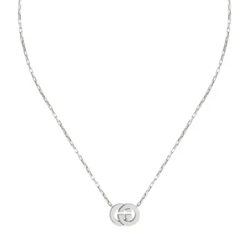 GUCCI Sterling Silver Interlocking Chain Necklet YBB853964001