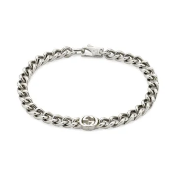 Gucci Interlocking Silver Bracelet YBA843736001 20 - Size XXL