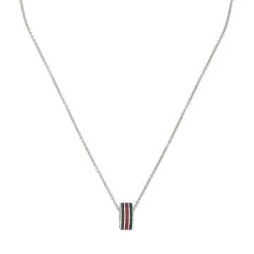 Gucci Sterling Silver and Enamel Interlocking G Pendant Necklace YBB 874286 001