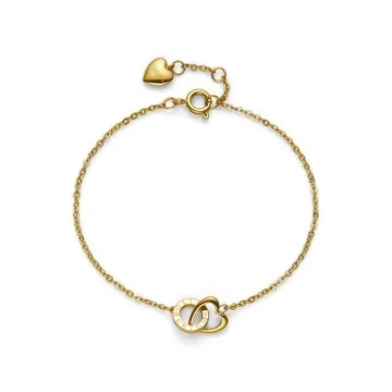 Olivia Burton Classic Kindred Interlink Heart Gold-Plated Steel Hoop Earrings 24100553