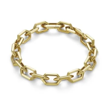 Olivia Burton Signature Honeycomb Geo Gold Plated Chain Link Bracelet 24100611