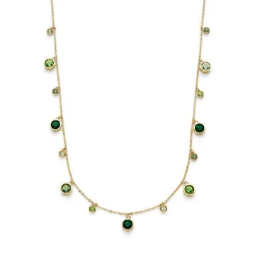 Olivia Burton Classic Mini Droplet Green Crystal Gold Plated Steel Necklace 24100531