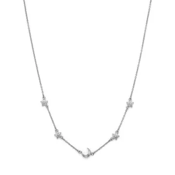 Olivia Burton Signature Celestial Mini North Star & Moon Silver Tone Necklace 24100620