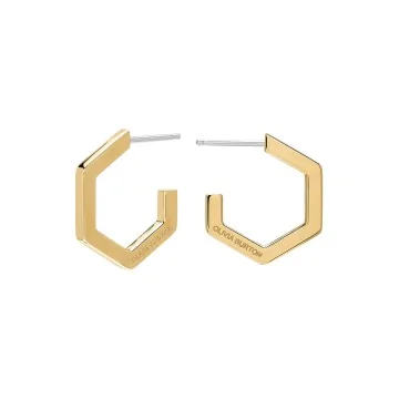 Olivia Burton Honeycomb Gold Plated Small Hoop Earrings 24100155