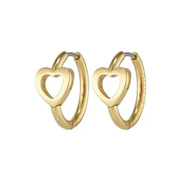 Olivia Burton Classic Kindred Interlink Heart Gold Plated Hoop Earrings 24100556