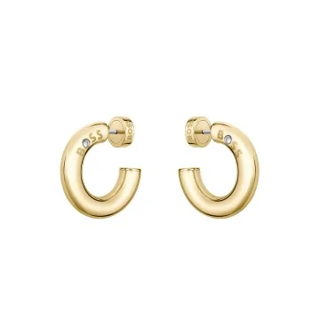 BOSS Live Yellow Gold-Tone Plated Ladies Hoop Earrings 1580690