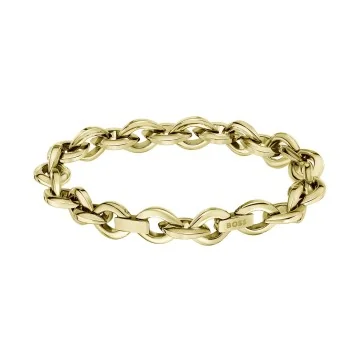 BOSS Fiora Gold-Tone Steel Petal Shape Link Bracelet 1580811