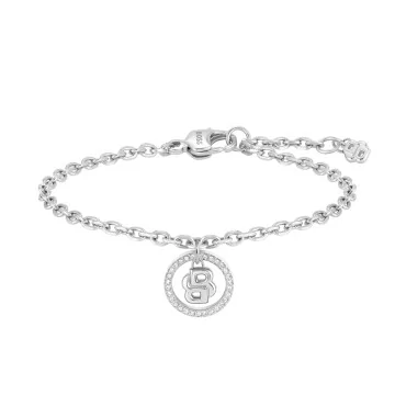 BOSS Divine Silver Tone Stainless Steel Double B Bracelet 1580806