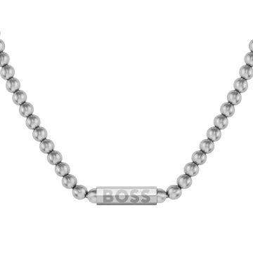 BOSS Sphere Beaded Stainless Steel Men's Necklace 1580656