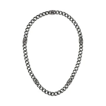 BOSS Double B Absolute Black Steel Gents Necklet 1580744