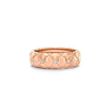 Fabergé Treillage Brushed Rose Gold & Diamond Set Ring 452RG837