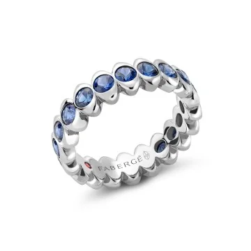 Faberg&eacute; Colours of Love Cosmic Curve White Gold Blue Sapphire Eternity Ring 1513RG2736/27