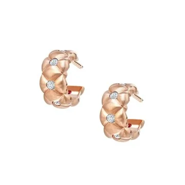 Fabergé Crown Quilted Hoop Earrings with Diamonds 1716EA 3131