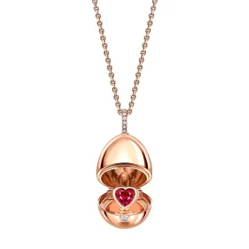 Fabergé Essence Rose Gold Ruby Heart Surprise Locket 1