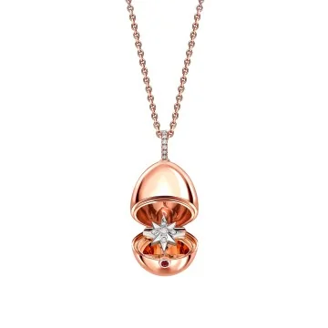 Fabergé Essence Rose Gold Diamond Set Star Surprise Locket Pendant 1258FP2523