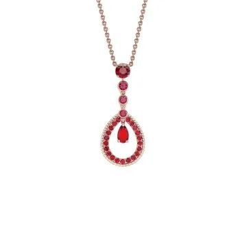 Faberg&eacute; Colours of Love Rose Gold Ruby Teardrop Pendant 1766PE3139/3