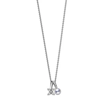 Mikimoto Clover 5.5mm Pearl and Diamond Pendant PP 1626D W