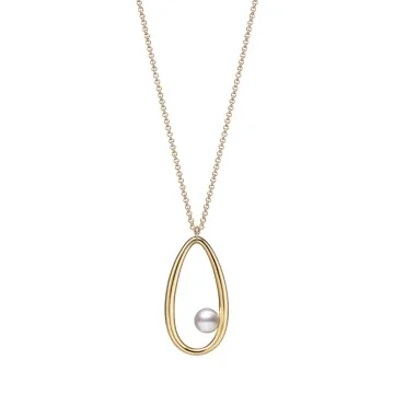 Mikimoto 18ct Yellow Gold Moon Dew 60cm Pearl Pendant PP20585K